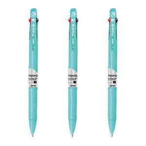 신지 트리플오 3색볼펜 민트, 0.7mm, 3개