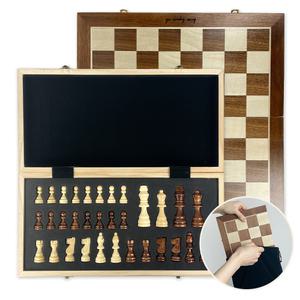 원목 체스세트 고급형 39cm 자석 캠핑 여행 휴대용 보드게임 각인가능 파우치 설명서 포함