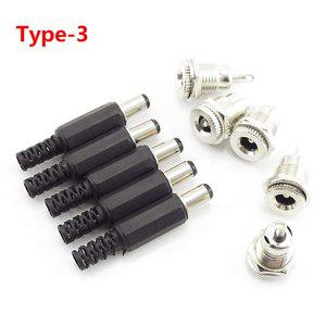 5Pairs 5.5x2.1mm DC 전원 소켓 여성 잭 나사 너트 패널 마운트 커넥터 어댑터 CCTV LED 스트립 12V 플라스