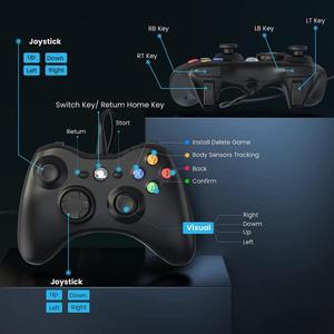 PC게임패드 게임컨트롤러 Xbox 360 용 Microsoft USB 유선 컨트롤러 PC 핸드폰 조이패드 게임 패드 콘솔 XB