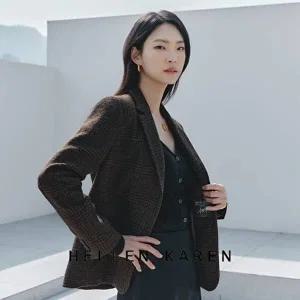 [헬렌카렌](브라운,카키 한정) THE PREMIUM 영국 MOON 울100 하프코트