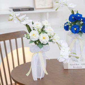 백일홍 조화 화병 설렘가득 고급스러운 set 47cm (DIY) 4컬러 인테리어 꽃 테이블 장식 소품