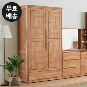 [벤티스가구]엔드 고무나무 원목 입본장 옷장 안방 장 싱글 옷장 서랍 키큰 농 장롱 1통 내츄럴