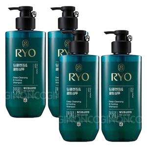 려 청아 딥클렌징 쿨링 샴푸 480ml x4 탈모 보습 케어
