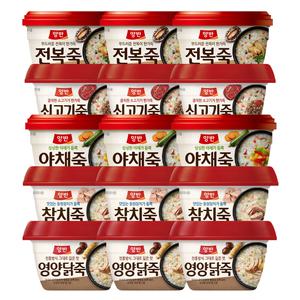 동원 양반 전복죽+쇠고기죽+야채죽+참치죽+영양닭죽 287g 각3개씩 총15개