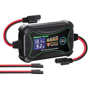 10Amp 12V MPPT 태양광 충전 컨트롤러, 바테리아 파워 인텔리전트 휴대용 패널 젤 AGM 납산용 Max PV 150W 30Voc 레귤레이터, 리튬 LiFePO4 배터리(선록 10)