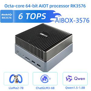 AIBOX-3576 대형 모델 AI 박스 2.2 GHz 4K 저전력 LLaMa2 개인 언어 도커 컨테이너 우분투 RK3576