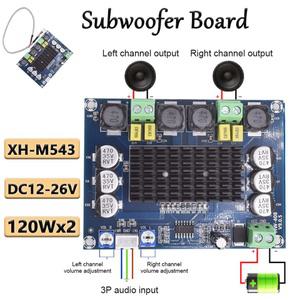 XH-M543 디지털 듀얼 채널 앰프 DC12-26V 서브우퍼 오디오 보드 키트 스테레오 스피커 전원 모듈 케이블 포