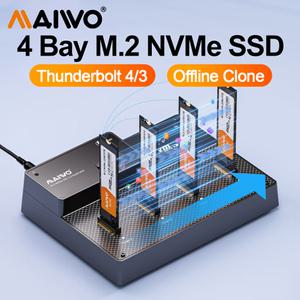 MAIWO M2 NVME SSD 도킹 스테이션 썬더볼트 Type-C 외장형 하드 드라이브 리더 케이스는 PC 케이스용 복제