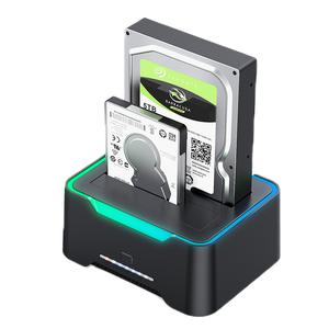 USB 3.0 SATA 듀얼 베이 외장 하드 드라이브 인클로저 2.5 3.5 인치 HDD SSD 익스텐션 도크 오프라인 클론
