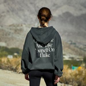 플루크 러닝 슬로건 피그먼트 후드 티셔츠 FHT714-Z / 3color W
