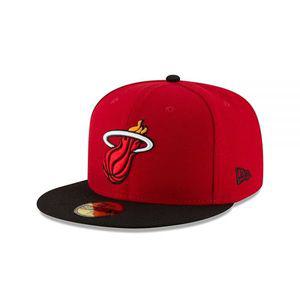 NBA 마이애미 히트 남성용 투톤 59FIFTY 핏 캡, 7.75, 스칼렛