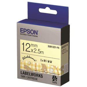 고품질 EPSON)라벨프린터리본 리락쿠마(SGR12EY)노랑/흑문자 라벨용리본 (WFHL14O)