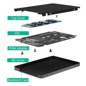 [보호보관용]2230 2242 M2 SSD용 알루미늄 케이스 블랙 박스, 인클로저, SATA B KEY to SATA3.0, 2.5 인치