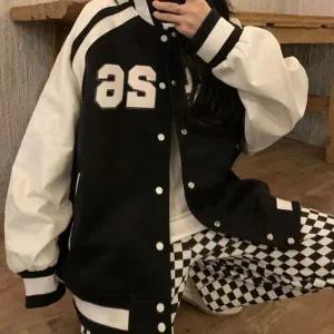 [하프클럽/]야구잠바 배색 기모 자켓 점퍼 야구점퍼 오버핏