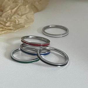 여름반지 추천 실버 남녀공용 커플반지 커플링 우정링 컬러 에폭시 써지컬 써지컬스틸