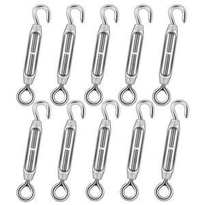10Pc M4 로프 텐셔너 스테인레스 스틸 후크  아이 턴버클 와이어 메쉬 울타리 용 조정