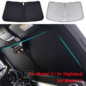 테슬라 모델Y 3 Highland 2024 앞 유리 차양 접이식 창문 커버 열 보호 바이저 악세사리
