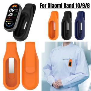 Xiaomi 스마트 밴드 10 9 8 용 부드러운 실리콘 케이스 miband 스포츠 커버 휴대용 클립 버클 홀더 TPU 충