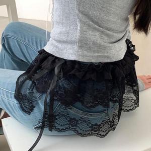 허리밴딩 플라워자수 레이어드 레이스 스커트  (42CNO)