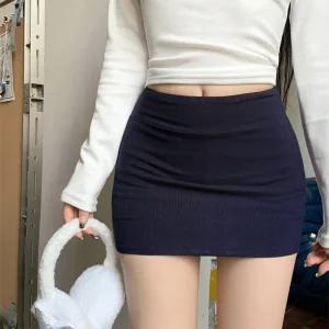 채핏 스팃 골지밴딩 미니스커트 슬림 H라인 sk 치마 추리닝 데일리 섹시 착붙핏