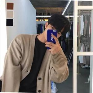 가을 스타일 V 기본 마롱 오버핏 넥 가디건 간절기
