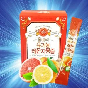 홈쇼핑 홀베리 유기농 레몬자몽즙 홀베리 레몬 자몽 통채로 100프로 원액 물대신 레몬수 틱톡주스