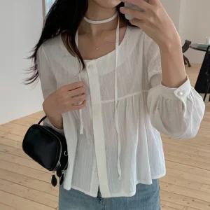 [코코블랑] [코코메이드]스너프 블라우스(타이set)