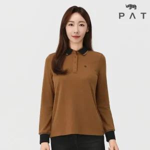 [PAT 여성] 솔리드 카라 배색 티셔츠_1J85231