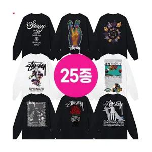 [25종] Stussy 스투시 베이직 남녀공용 롱슬리브 티셔츠 26-50 커플추천 선물추천 [박스포장 + 쇼핑백포함]