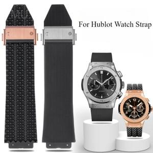 Hublot Yubo 클래식 퓨전 빅뱅 시리즈 땀 방지 통기성 스트랩 26x19mm 24x17mm 용 절묘한 실리콘 시계 밴드