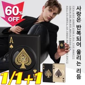 회전 압축 스페이드 A 카드 방풍 라이터 C타입 충전식 전기점화기 터보 방풍 명품 고급 럭셔리 라이터 