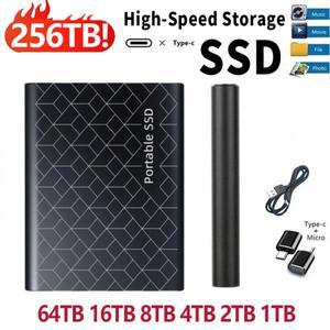 2025 휴대용 SSD 고속 128TB 256TB 외장 하드 드라이브 디스크 USB 3.1 Type-C  저장 장치 (노트북PC용)