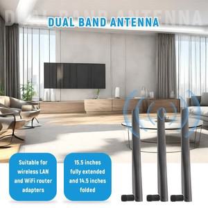ASUS RT-AC68U 듀얼 밴드 무선 와이파이 안테나 RP-SMA 인터페이스 금속 5DBi 2.4G 5G 3개