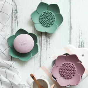 파스텔 실리콘 연꽃 비누받침 2p set 4color