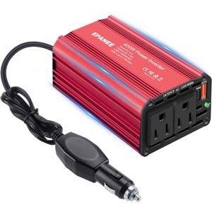 400W 파워 인버터 12V DC ~ 110V AC, PD 65W USB-C&QC 18W 포트가 있는 어댑터 콘센트에 차량 충전기 플러그, 노트북 차량 캠핑 로드 트립 필수품을 위한 휴대용 전원 변환기