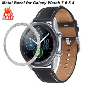삼성 갤럭시 Watch7 용 금속 베젤 링 6 5 4 클래식 43mm 47mm 42mm 46mm 40mm 44mm 커버 범퍼 접착 케이스 Watch3 41/45mm