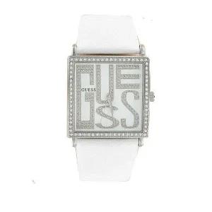 Guess 게스 New 진본의 여성 화이트 가죽 스트랩 디자인 다이얼 U90010L2 , NWT+ 손목시계 시계 패션시계