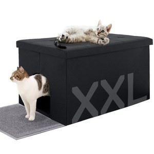 MEEXPAWS 고양이 화장실 벤치 수납장 가구 숨겨진 가구, | 초대형 35.4인치 x 19.7인치 개 방수 내부/쉬운 청소 쉬운 조립 냄새 제어