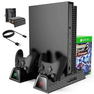 Xbox One/One S/One X용 냉각 스탠드, 600mAh 배터리 2팩이 장착된 CTPOWER 수직 충전소, 게임 저장 공간, 듀얼 컨트롤러 충전소