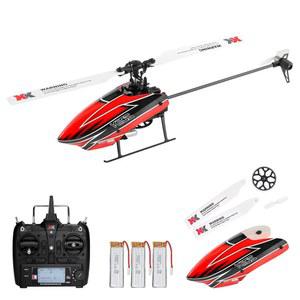 CKYSCHN 원격 제어 헬리콥터, 3D/6G 모드 자이로가 장착된 WLtoys K110S RC 브러시리스 모터가 채널 항공기 6대, 배터리 3개가 미니 헬리콥터