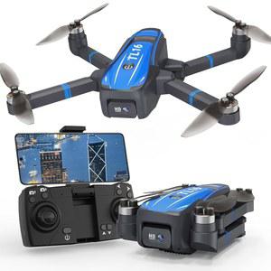 1080P 카메라가 장착된 톨라드론 TL16 브러시리스 모터 드론, FPV 광학 흐름 포지셔닝 모드 90 조절 , 초보자를 위한 접이식 RC 쿼드콥터, 파란색