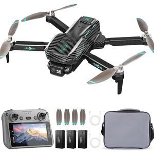 4K 카메라가 장착된 GPS 드론, FPV RC 쿼드콥터, 비행 시간 90분, 자동 복귀, 팔로우 미, 서클 , 5인치 LCD 태블릿 화면, 브러시리스 모터, 초보자용 경량 접이식 드론