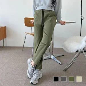 [하프클럽/]밴딩바지 배기 코디 면 배기바지 긴바지 면바지 스판