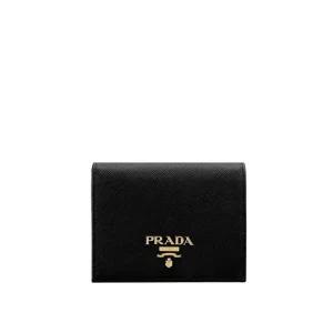 25SS  1MV204 QWA F0002 사피아노 메탈 로고 반지갑 블랙