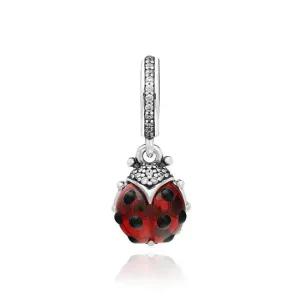 PANDORA] 792571C01 레드 레이디버그 펜던트 겸 댕글 실버 참