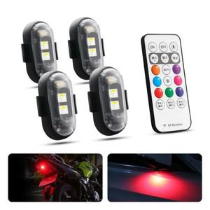 8색 자동차 RGB LED 스트로브 바이크 오토바이 조명 플래시 위치 무선 항공기 비행기 헬리콥터 경고등