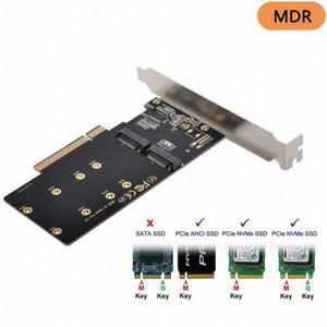 PCI-E 라이저 익스프레스 3.0 Gen3-듀얼 2X NVME M.2 X16 레이드 카드, VROC Raid0 하이퍼 어댑터