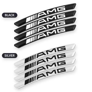 혼다 자동차 4Pcs 알루미늄 자동차 휠 허브 스타일링 스티커 장식 스트립 메르세데스 벤츠 AMG W204