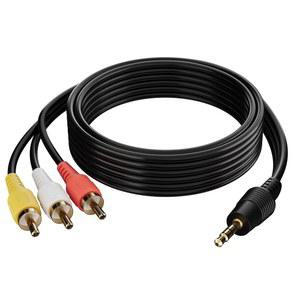 Adoren 3.5mm ~ RCA 캠코더 핸디캠 오디오 비디오 출력 케이블 6피트, 1/8인치 TRRS 3인치 어댑터 스마트폰용 남성 스테레오 AUX 코드 AV TV 교체, MP3, DVD, 태블릿, 스피커, 홈 시어터